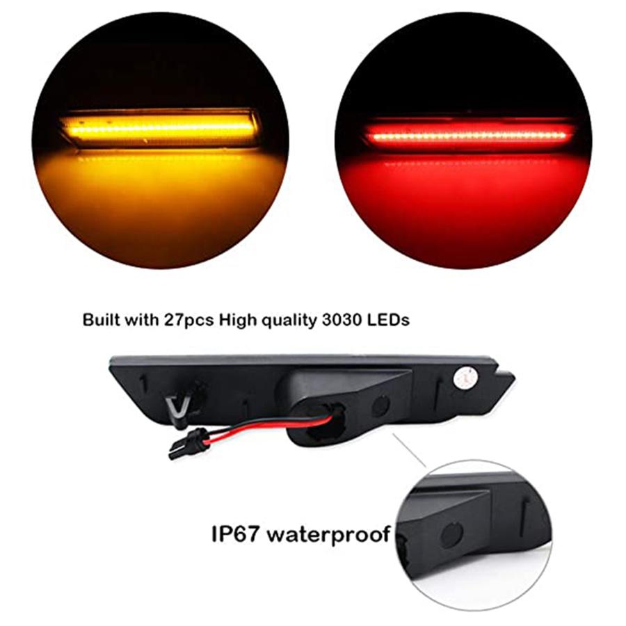 For 2010-2015 Chevy Camaro Signal Light Smoked LED Side Marker Front & Rear