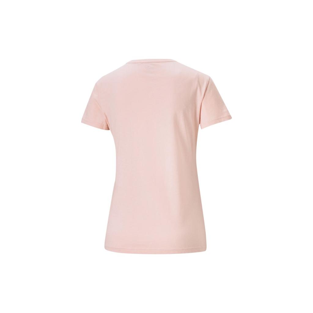 PUMA Multicoloured Tee With Letter Print Round Neck Short Sleeve T-Shirt Women Tops Pink 845603-15