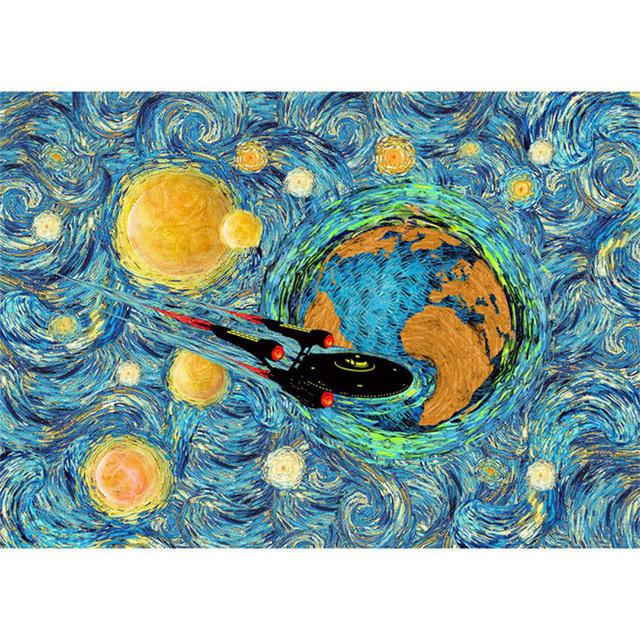 Abstrakter Künstler Van Gogh Landschaft Sternennacht Poster und Drucke Klassische Leinwandgemälde Wandkunst Bild für Heimdekoration