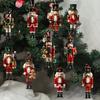 Rustic Christmas Tree Pendants Nutcracker Ornaments, Durable Wooden Hanging Figurines, Country Style Retro Holiday Gift Tags Decorations, for