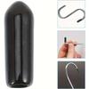 30pcs Contemporary Plastic Pegboard Hooks Protector with Wall Mount, Easy Install, Round Rubber End Caps Rack Cover 17mm Long - Black