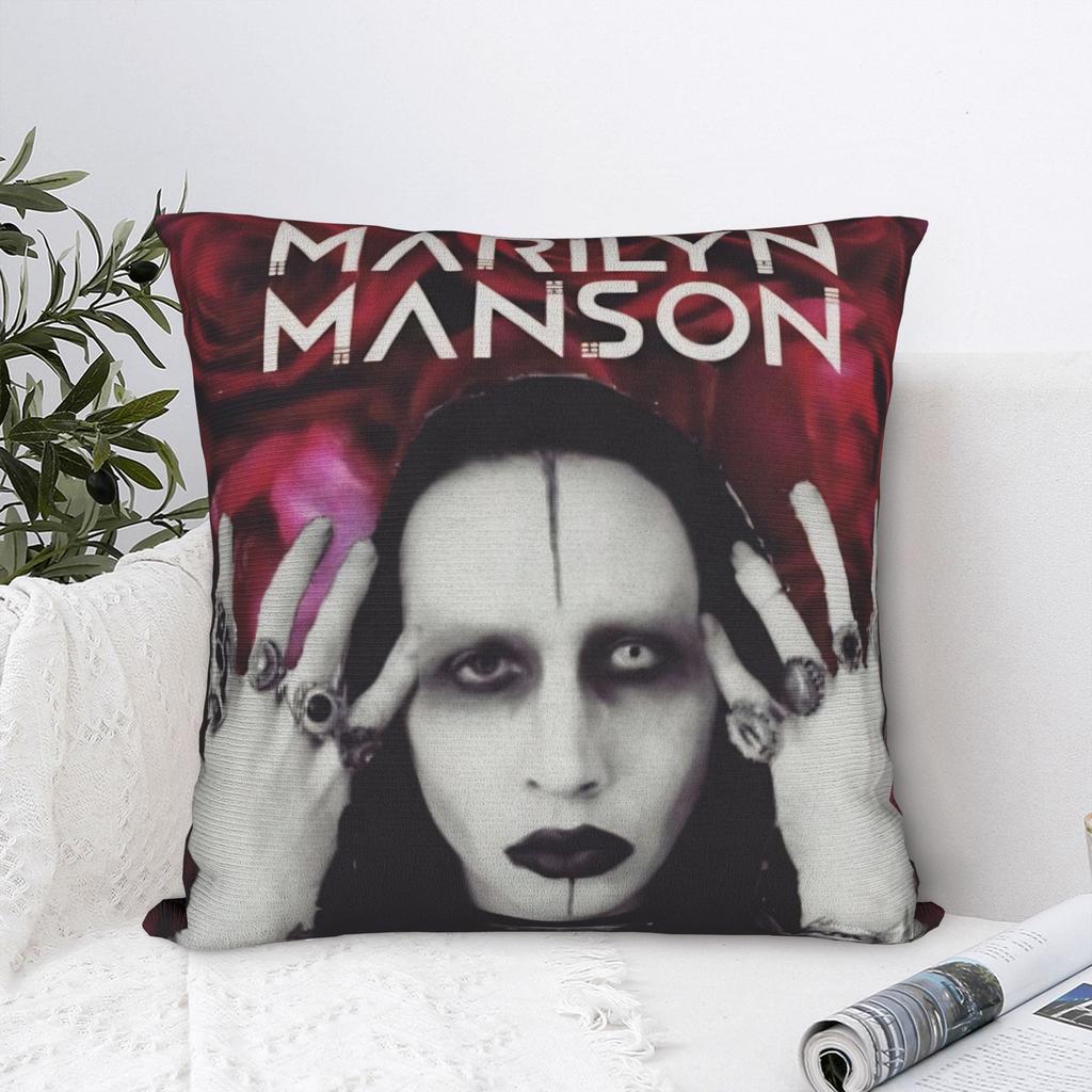 Marilyns Mansons Pillowcases Merch Printed Cushion Cover Pillow Covers Bedroom Decorations Zippered Multi Size