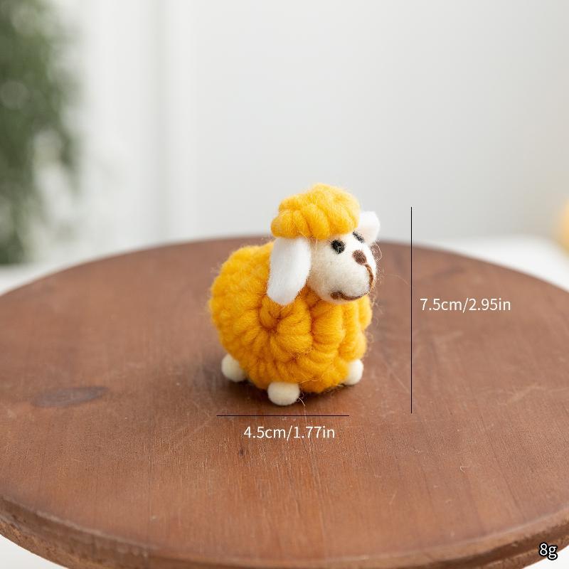 Adorable Felt Lamb Miniature 1Pc Mini Soft Wool Sheep Ornament Small Table Decor for Living Room Bedroom Nursery Party Holiday Gift