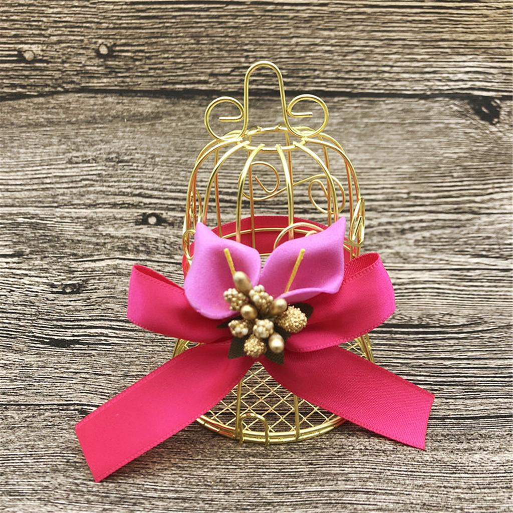 Set of 6 Hollow Iron Birdcage Candy Box Elegant Iron Craft Durable Suitable Storage Gift Box for Organizing Small Items