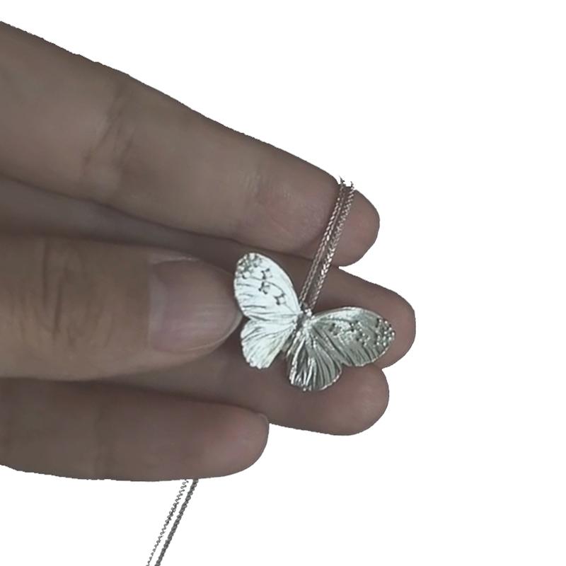 New 925 Silver Zrcon Butterfly Pendant Necklace Women's Chain Choker Fashion Animal Fine Jewelry Birthday party Gift Wholesale