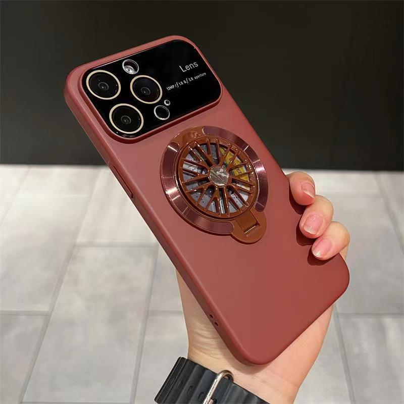 Aplicabil pentru husă telefon mobil IPhone 15 Suport giroscop rotativ Aspirație magnetică Apple 14pro Fereastră mare Mânecă mată