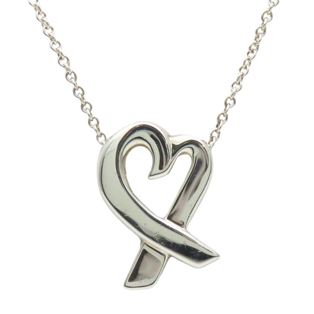 Used TIFFANY&Co. Necklace Loving Heart Silver925 2.8g Silver Paloma Picasso