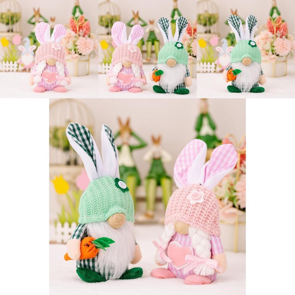 Spring Easter Bunny Doll Figurine Adorable Face Less Gnome Plush Decoration For Festive Celebrations