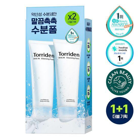 TORRIDEN Dive-in Low-Molecular Hyaluronic Acid Cleansing Foam Double Pack (150ml+150ml)