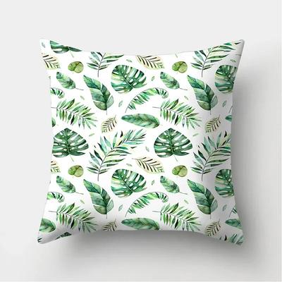 Tropical Palm Leaf Coniferous Decorative Double-Sided Polyester Cushion Cover Pineapple Yellow Green Car Throwing PillowcaseBZ--,(29)