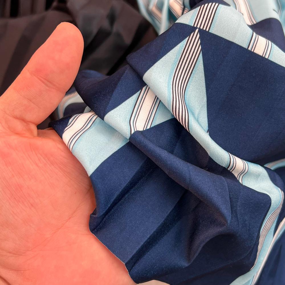 Vintage Elegant  O Neck Print  Pleated Long Sleeve Knit Dress A-line Casual Women Fashion High Waist Summer Spring