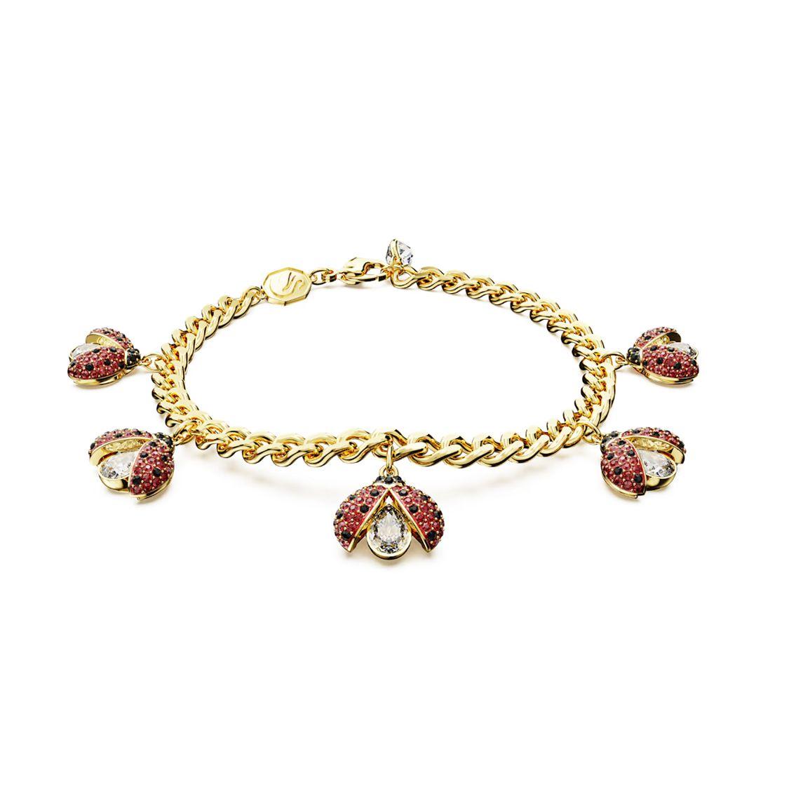 Swarovski Idyllia Ladybug Crystal Design Bracelet Women bracelet Gold 5666238 F,Gold