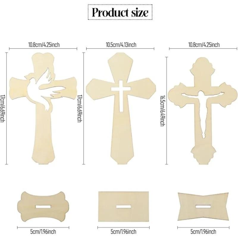 24 Pieces Wooden Crosses Catholic Wood Crosses for Crafts.