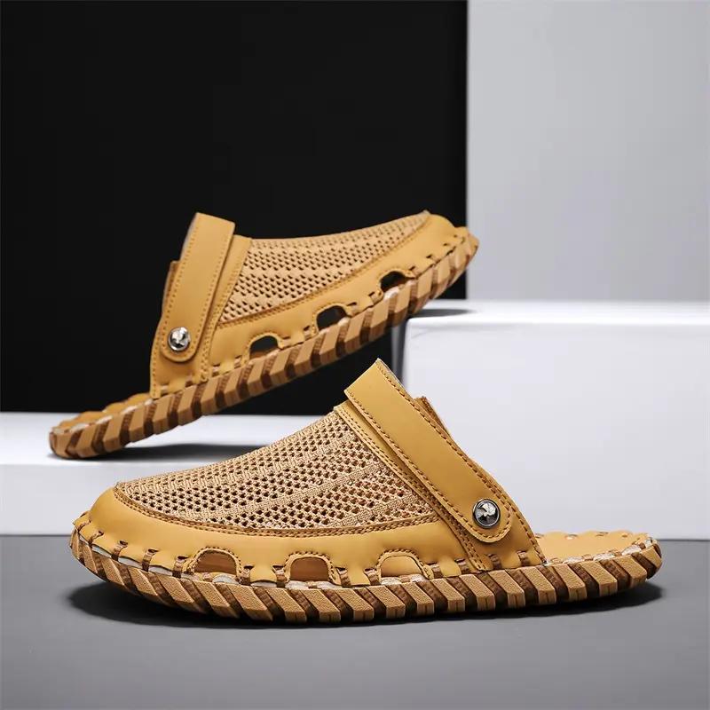 Fashion Hot Sale Brand Men Sandals Casual Shoes Lightweight Shoe for Summer Beach Handmade Soft Bottom Fly Woven Casual Cool