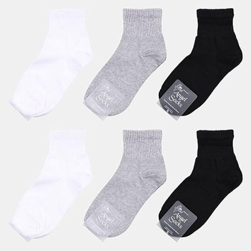 [Set of 5] [Women s] 1222 Ankle Banding Mid-Calf Socks Set WHITE-5