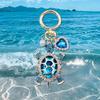 Rhinestone Turtle Keychain Colorful Ocean Hanging Pendant Lovely Marine Turtle Pendant  Gift