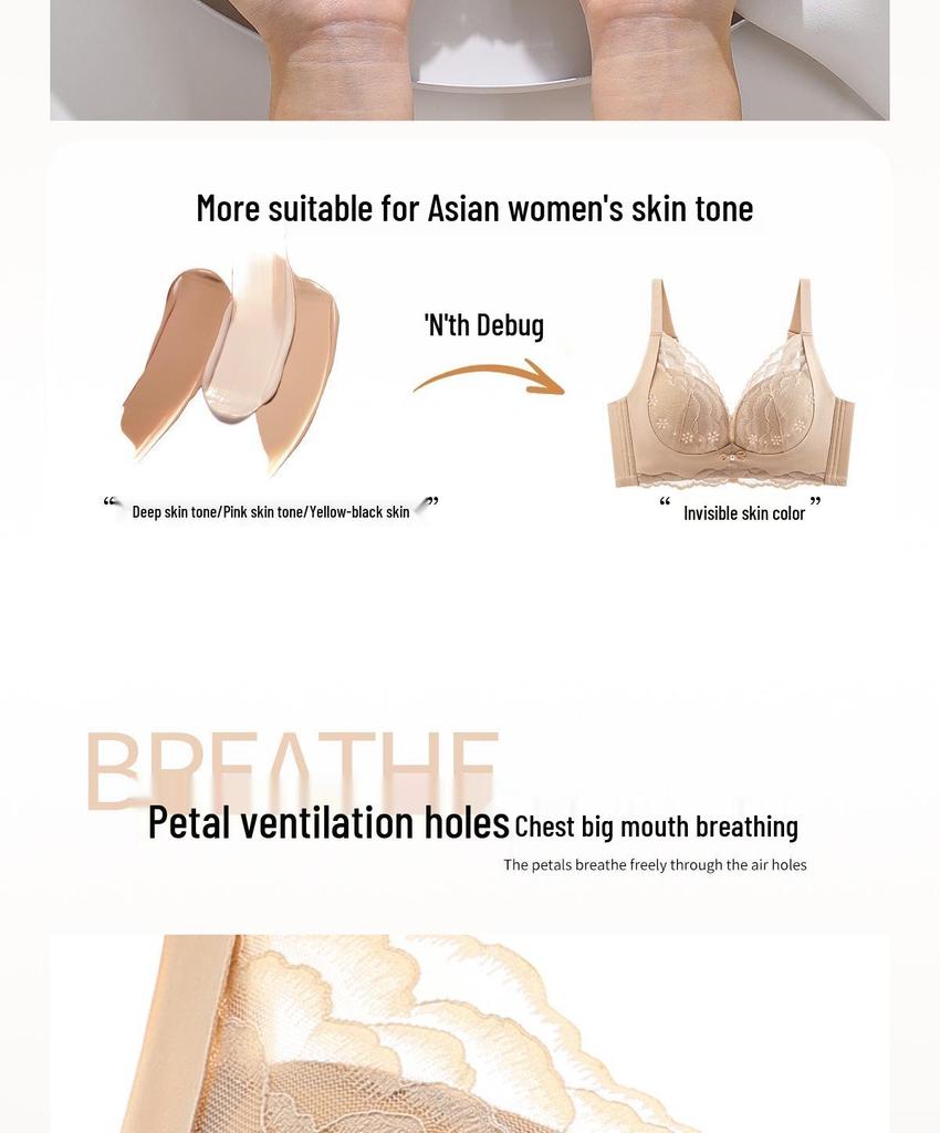 Breathable Invisible Underwire Bra for Small Busts - Anti-Sagging with Adjustable Fit