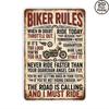 Tin Sign Biker Rules When In Doubt Ride Today Throttle Out Road Is Calling Vintage Motorcycle Metal Wall Decor  Printing Garage