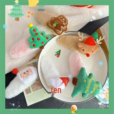 Weihnachts-Rentier Plüsch Haarspange & Schneemann Brosche - Festliche Accessoires für Frauen & Mädchen