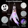 Halloween Decor Ghost Hanging LED Light Up Wind Tube Ornament for Party Scene Decoration Spooky Props Haunted House Decorations