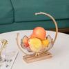 Metal Frame Flower Basket Shape Fruit Plates Glass European Fruit Tray  Photography Props