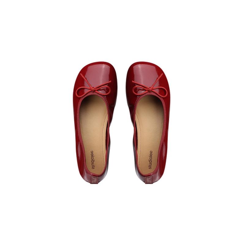 Autumn new Korean version bow round head shallow mouth flat sole single shoes soft sole ballet shoes women's comfortable and versatile