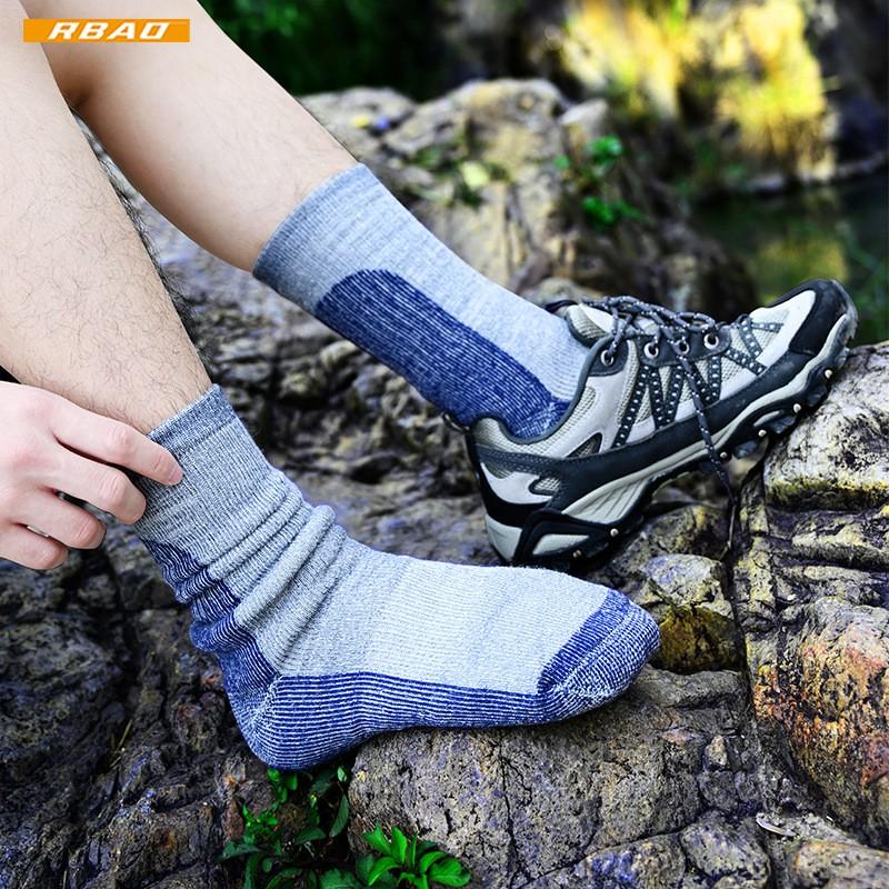 Merino Wool Hiking Socks Winter Thick Warm Mid-Calf Trekking Skiing Outdoor Sports Unisex Men Women