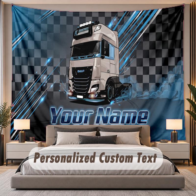Custom Name Text Tapestry DAF Personalized Polyester Wall Tapestry For Bedroom And Room
