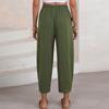 Pants For Women Casual Solid Summer Elastic Waist Loose Lightweight Drawstring  Trousers With Pockets