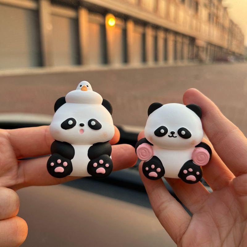 Cute Panda Car Air Freshener, Car Perfume, Interior Decoration Ornament, Aroma Diffuser Stone, High-End Car Interior Accessory