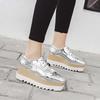 Versatile 2025 Autumn New Star Platform Muffin Sole Casual Shoes Lace-up Wedge Single Shoes Women's British Style HZB-763-3