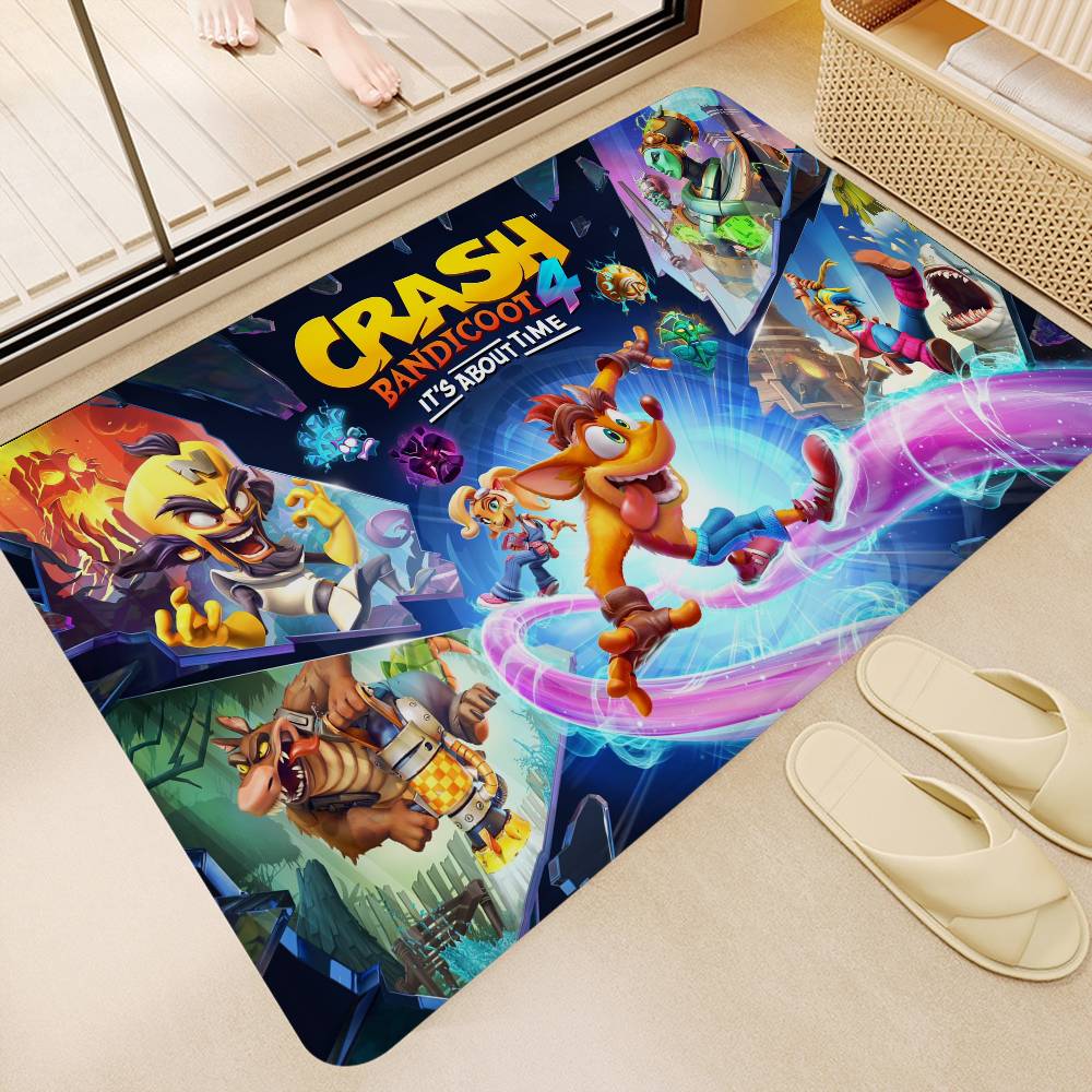 Video Game C-Crash B-Bandicoot Hallway Carpet Non-Slip Laundry Room Mat Laundry Decor Balcony Living Room Bedside Area Rugs