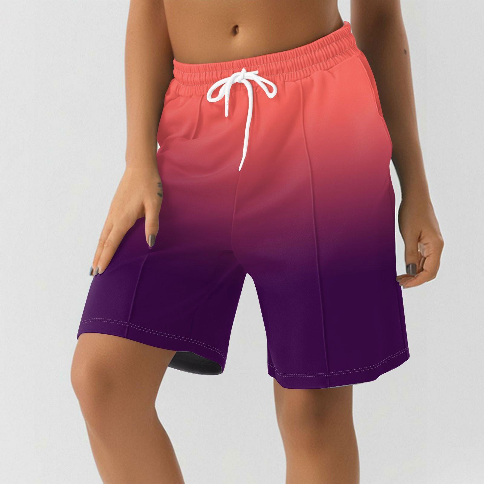 

Шорты для женщин с принтом, мягкие шорты для йоги и бега с карманами XL арбуз красный