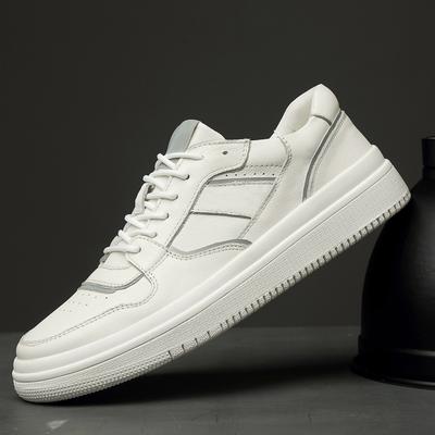 Casual Shoes Men Lace Up Fashion Flat Designer Mens Sneakers Genuine Leather Shoes White Male Leisure Footwear Men Shoes
