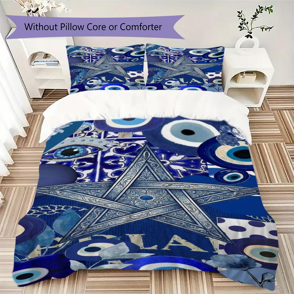 Pentagram Pattern Bedding Uilt Set Uilt Cover Pillowcase Home Decoration Birthday Gift (1 * Duvet Cover + 2 * Pillowcase Without Core)164