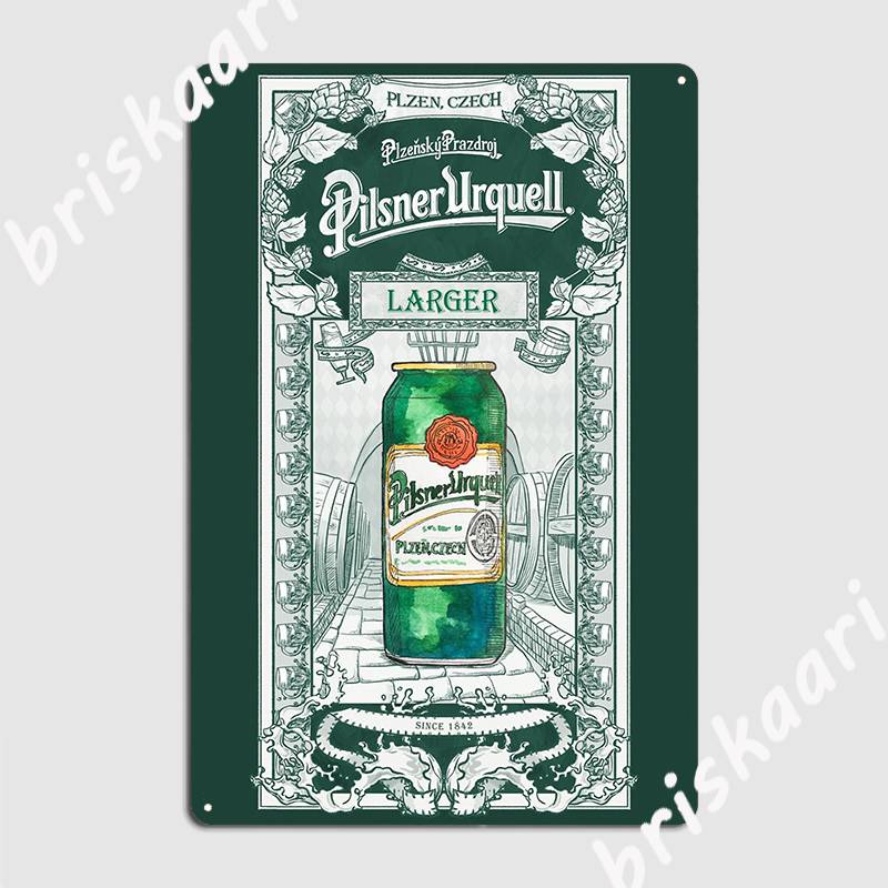 Pilsner Urquell Beerr Pilsen Metal Sign Custom Wall Decor Bar Cave Pub Tin Sign Posters