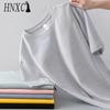 HNXC Kortermet t-skjorte i bomull for menn mote løs halvermet skjorte med trykt medfølende skjorte