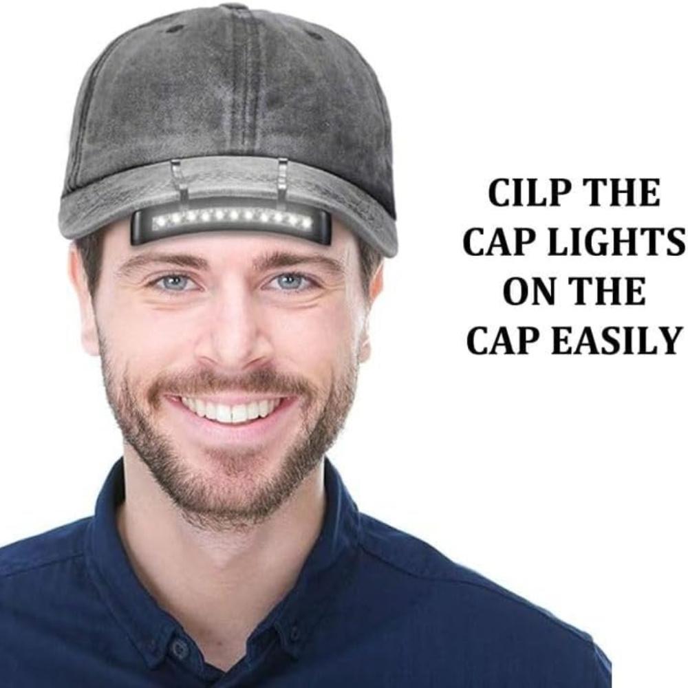 COB/ LED Clip on Cap Light Hat Light Battery Operated Light for Fishing Camping Running for Cycling Hiking and Outdoor Activities,Battery Not Included