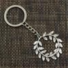 Fashion Olive Branch Wreath 41x36mm Pendant 30mm Key Ring Chain Bronze   Men Car Gift Souvenirs Keychain