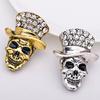 Unique Sparkling Pin Skull Clothing Jewelry with Artificial Crystal Skull Badge Suitable for Daily Wear Special Occasion
