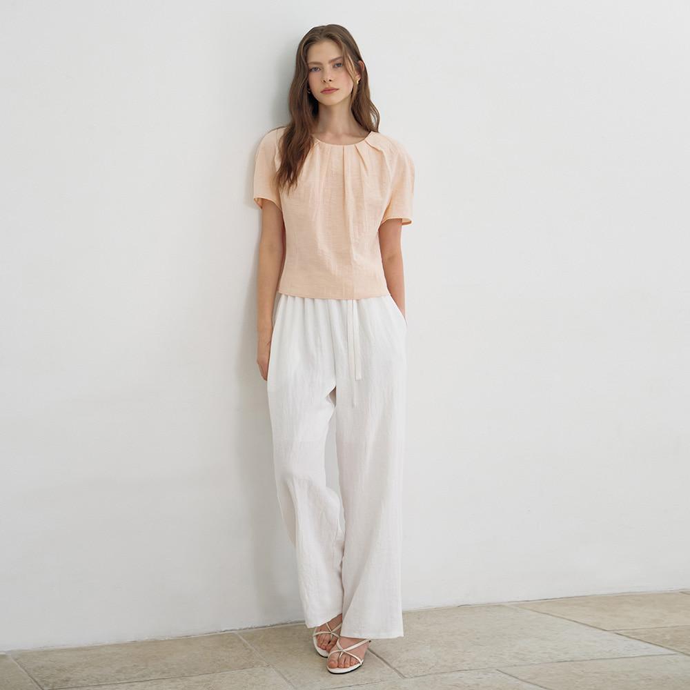MOMET Franc String Wide Linen Pants Ivory