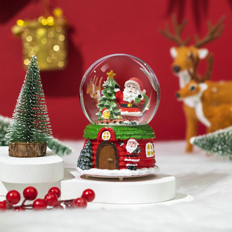 Christmas New Arrival Luminous Snowman Crystal Ball Glass Ornament, Christmas Eve Gift for Kids