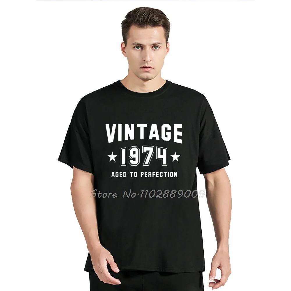 Graphic Old Vintage 1974 50th Birthday Unisex Cotton T-Shirt Fashion Oversized Tshirt Fitness Tees Cotton Men Clothing
