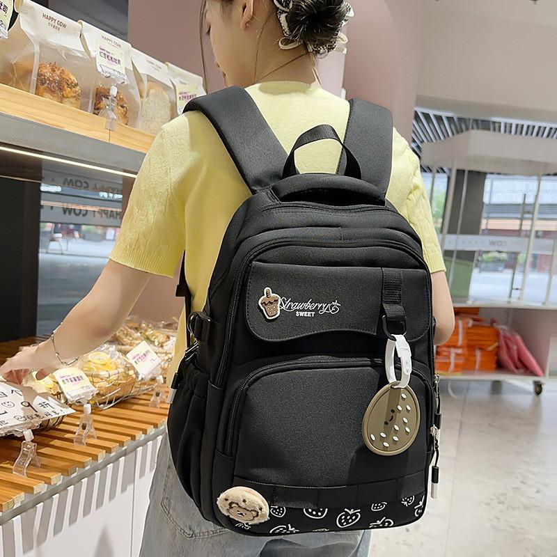 Großer Nylon-Rucksack im Bärenstil mit atmungsaktivem Design für Schule und Universität