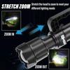 2 IN 1 Ultra Bright Portable LED Flashlight High-power Rechargeable Spotlight with COB Side Lights Supporting Telescopic Zoom