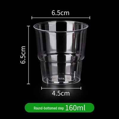 Xihe 160ml Thickened Hard Plastic Disposable Cups, 100 Count