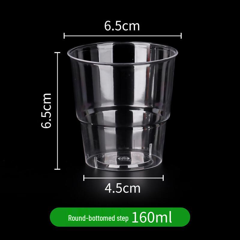 Xihe 160ml Thickened Hard Plastic Disposable Cups, 100 Count