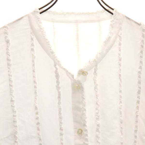 HaaT ISSEY MIYAKE Long Sleeve Band Color Shirt 2 White System Women Used