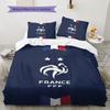 Literie à motif de l'équipe de France de football, Ensemble couette Housse de couette Taie d'oreiller Cadeau d'anniversaire pour la maison(1 housse de couette + 2 taies d'oreiller, sans garniture.)