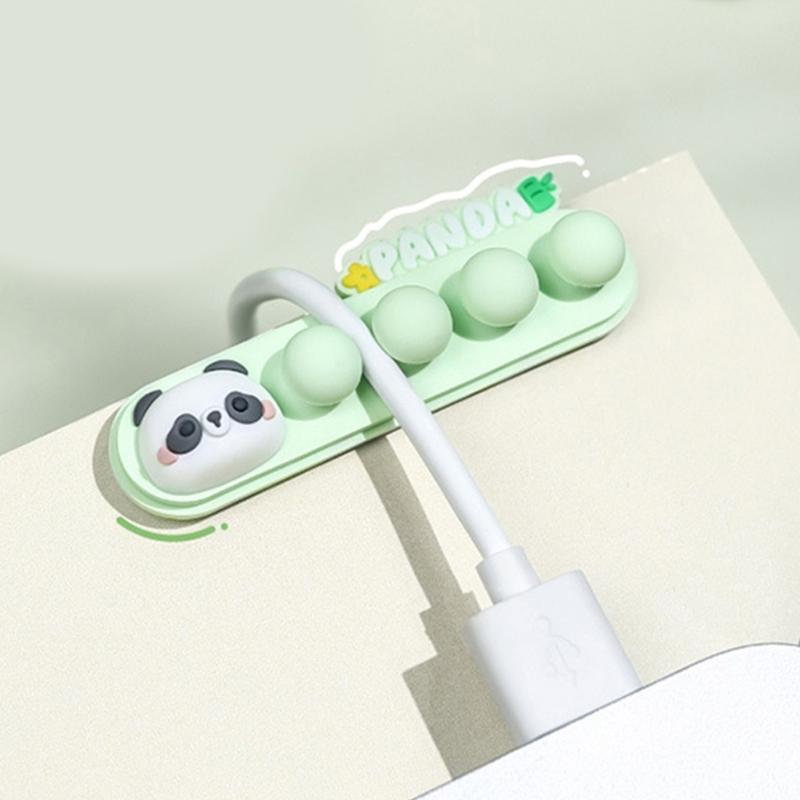 Elegent Panda Design Silicone Cable Holder Adhesive Cable Clip Wire Holders Fixer Keeps Desk Neat And Organized